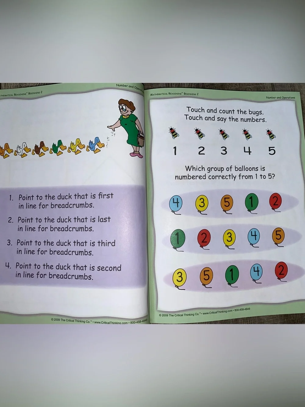 Mathematical Reasoning Beginning 2 Preschool Kindergarten Homeschool Workbook